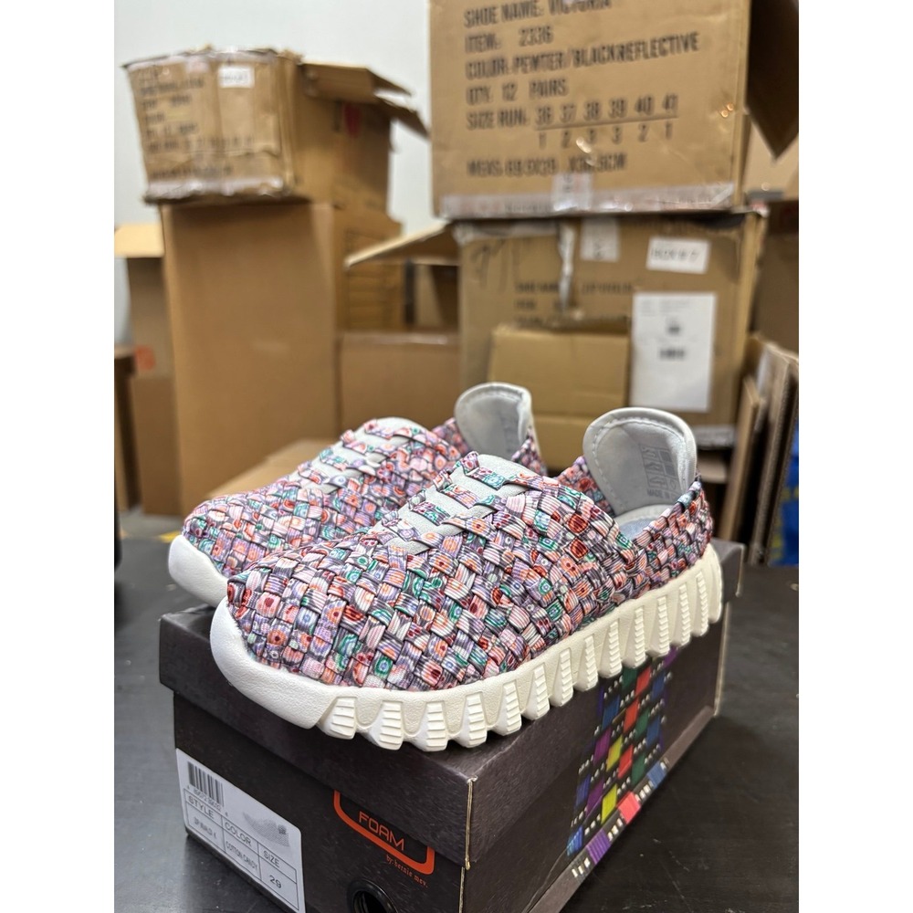 Bernie Mev Zip Vivaldi K Cotton Candy Woven Sneakers Size EU 29 US 11.5 Kids